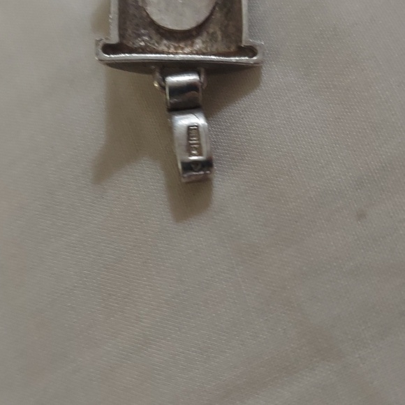 Vintage Oval  Labradorite Art Nouveau Sterling Silver Pendant 830 - Picture 7 of 14